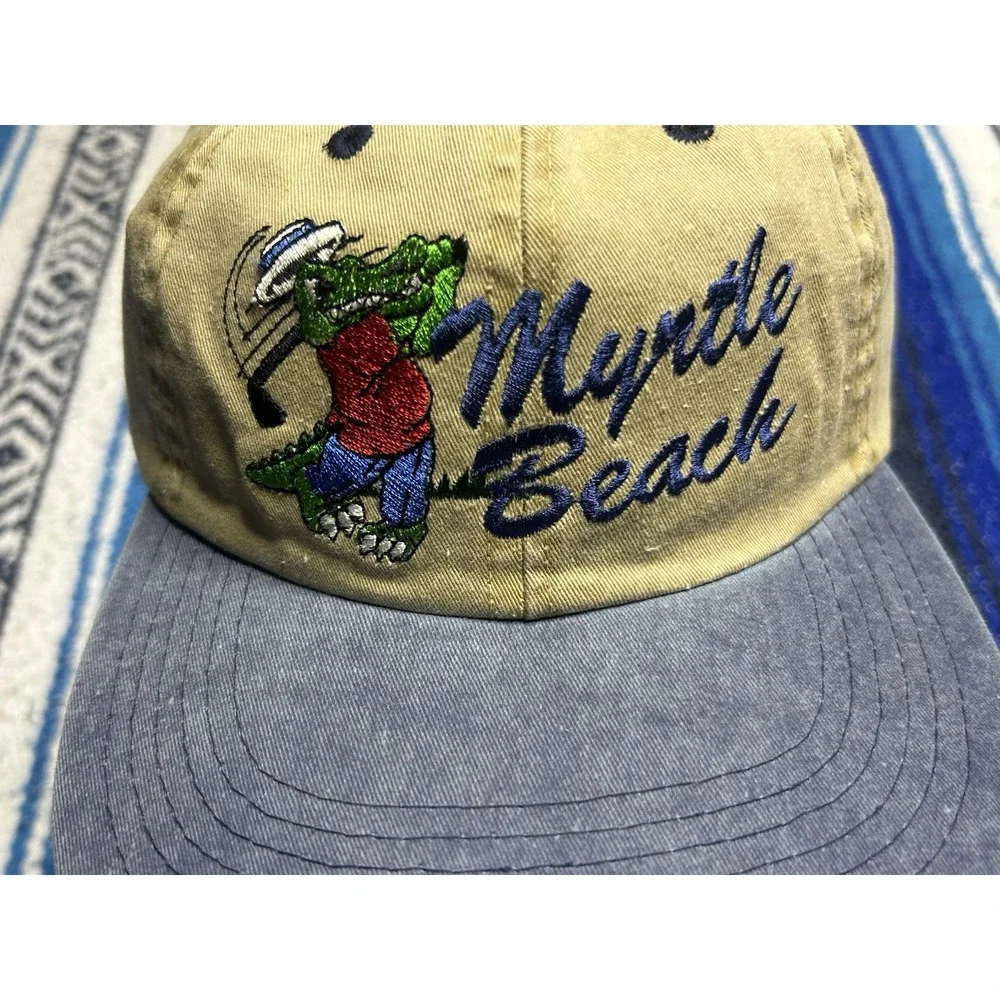 Vintage 90s Shade Shack Myrtle Beach Alligator Golf Hat Strapback Cap